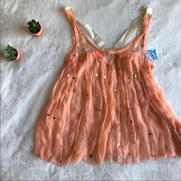 Free People Tops - ✨ NWT Intimately Free People Apricot Sheer Tank ✨
